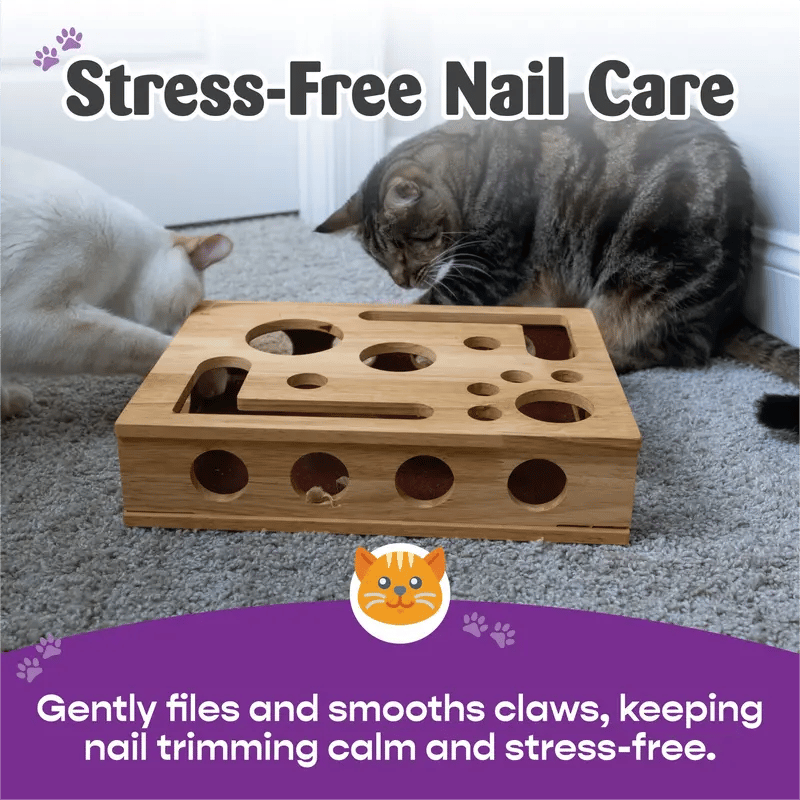 Cilifer®Cat Scratch Puzzle Enrichment Box: Nail File Stress Free Alternative to Clippers and Grinders