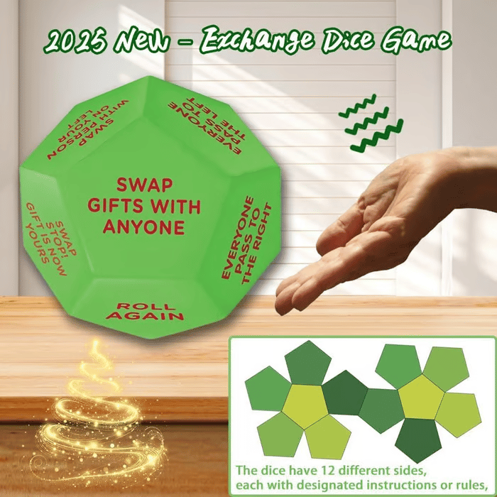 🎄LAST DAY PROMOTION- Only £6.66!!🎅Hilarious Christmas Gift Exchange Party GameDice🎲🎄Perfect for Family Gatherings. Office Parties. or Friend Hangouts