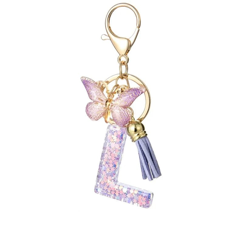 Cilifer®Butterfly Letter Keychain Tassel Design Vibrant Durable Lightweight Gift
