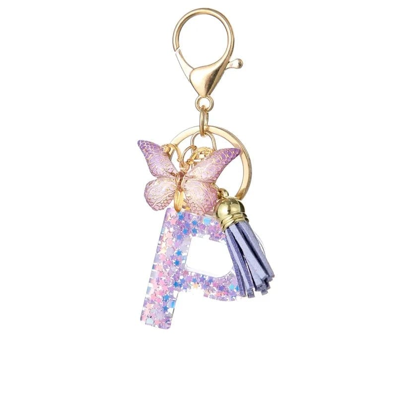 Cilifer®Butterfly Letter Keychain Tassel Design Vibrant Durable Lightweight Gift
