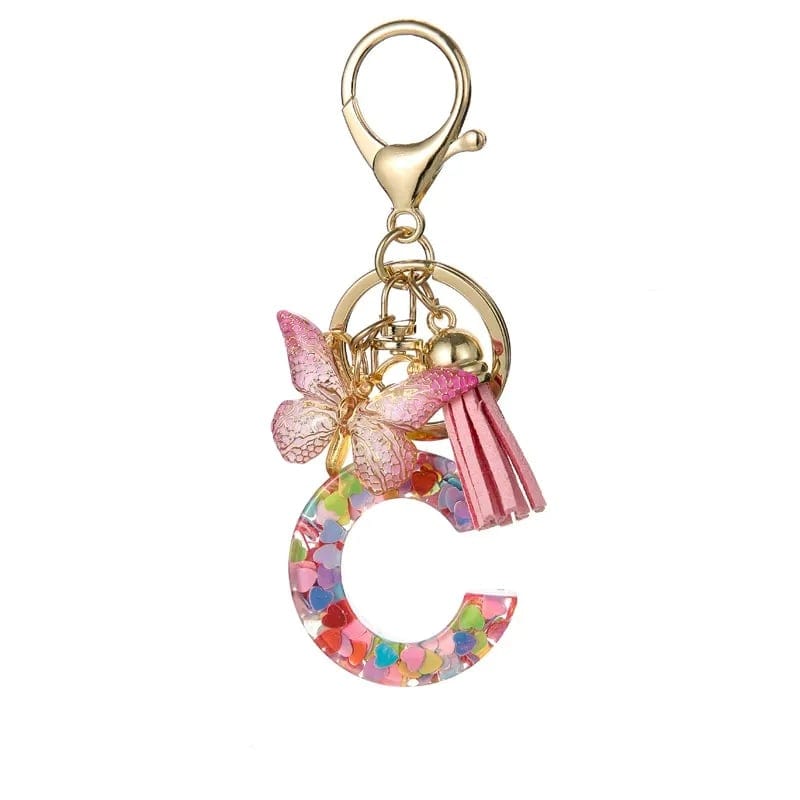 Cilifer®Butterfly Letter Keychain Tassel Design Vibrant Durable Lightweight Gift