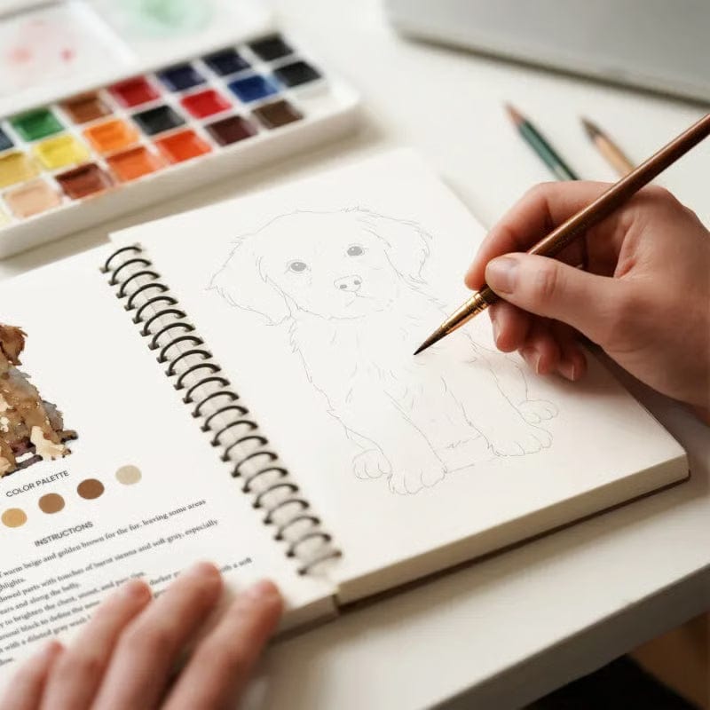 Cilifer®🎁Early Xmas Sales - 50% OFF🎅Watercolor Workbook for Beginners with 16 Colors Paint