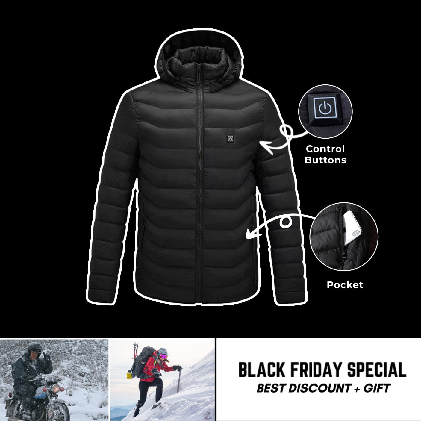 Loft Multi-level Heated Jacket - Black Friday Deal