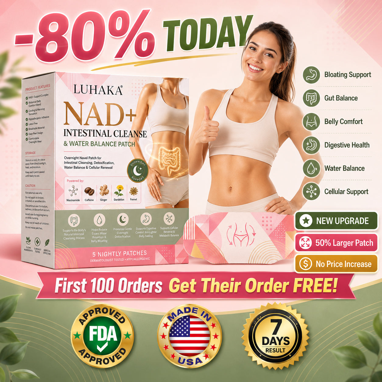 Luhaka® NAD+ Intestinal Cleanse & Water Balance Patch