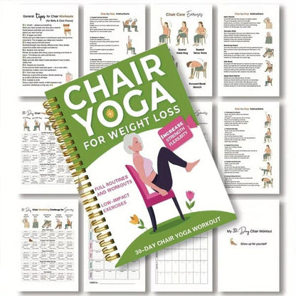 Cilifer®30-Day Chair Yoga Weight Loss Spiral Notebook & Exercise Guide