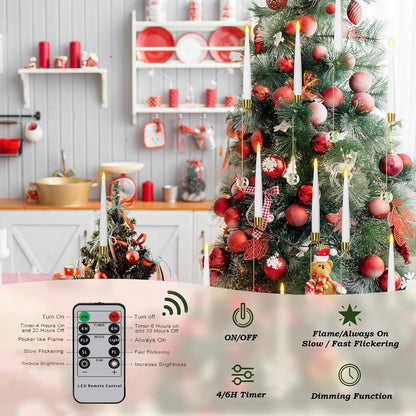CZTICLE®🎄Christmas Tree Led Candles with Clear Crystal Ball Hook