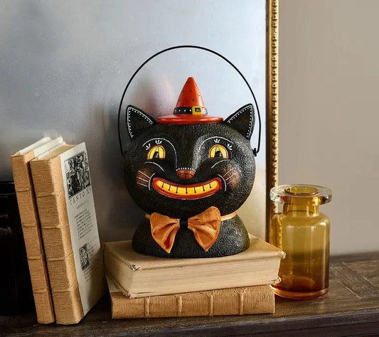 ⏰Prepare for Halloween👻🎃Cozy Cottage by Liz Marie Halloween Cat Lantern 👻🎃Halloween candy bucket clothing home decor accessories🎃M10