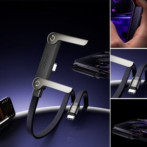 Cilifer® 2-i-1 Snabbladdningskabel med Dold Mobilhållare – 240W SuperCharge