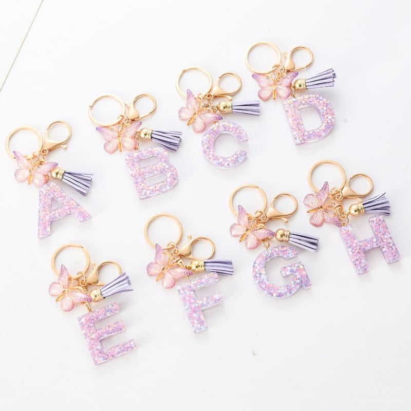 Cilifer®  Butterfly Letter Keychain Tassel Design Vibrant Durable Lightweight Gift