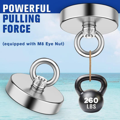 Cilifer®Fishing Magnet: 260LBS Super Strong Neodymium Magnet for Epic Treasure Hunting