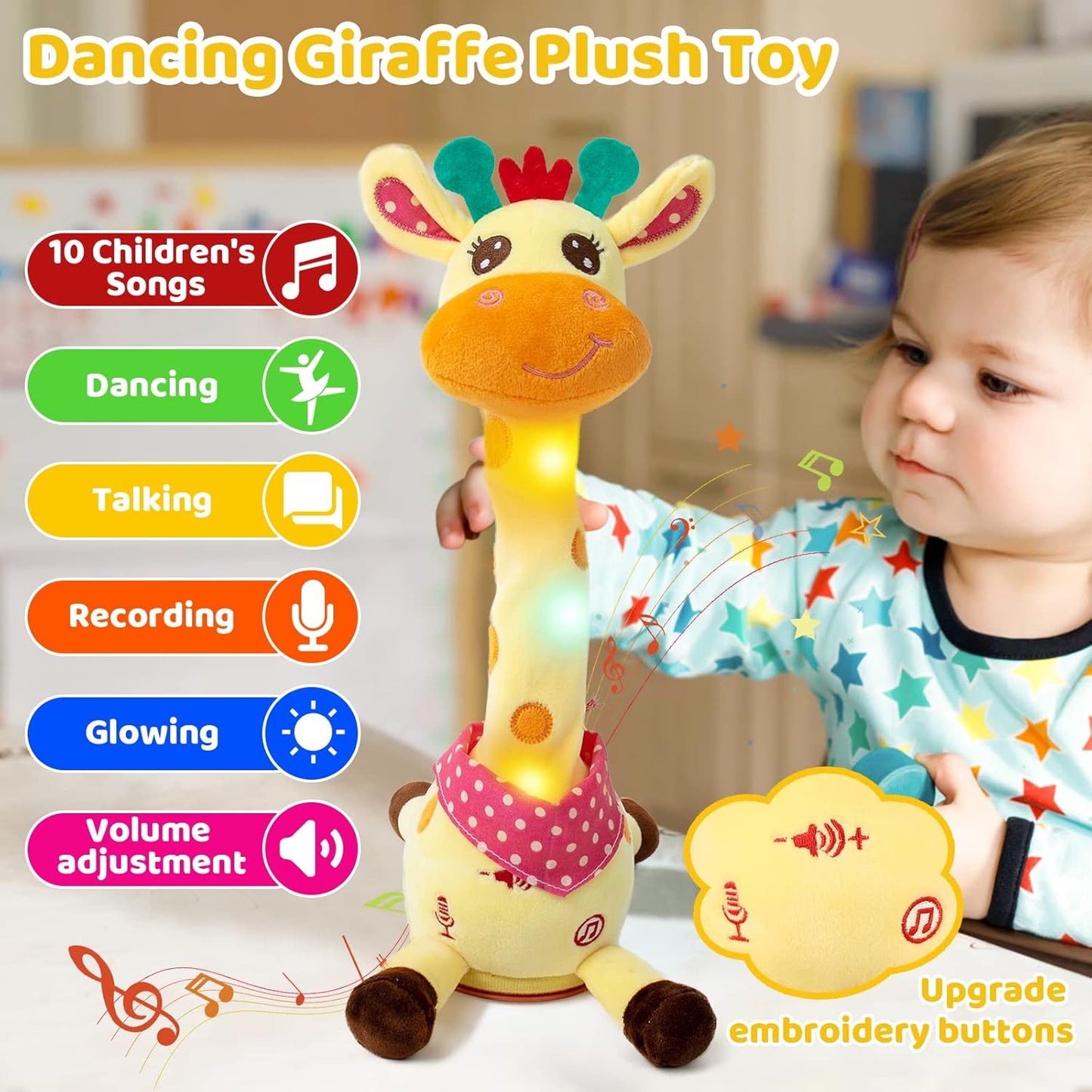 Cilifer® Best-Selling Musical Giraffe Toy – Sings. Dances & Repeats What You Say!