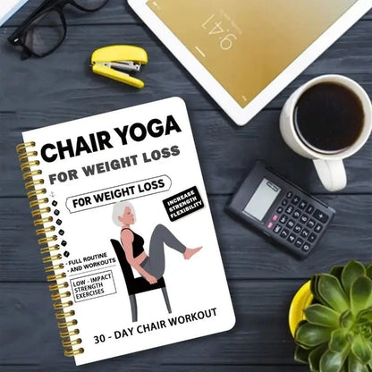 Cilifer®30-Day Chair Yoga Weight Loss Spiral Notebook & Exercise Guide