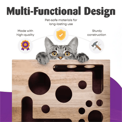 Cilifer®Cat Scratch Puzzle Enrichment Box: Nail File Stress Free Alternative to Clippers and Grinders