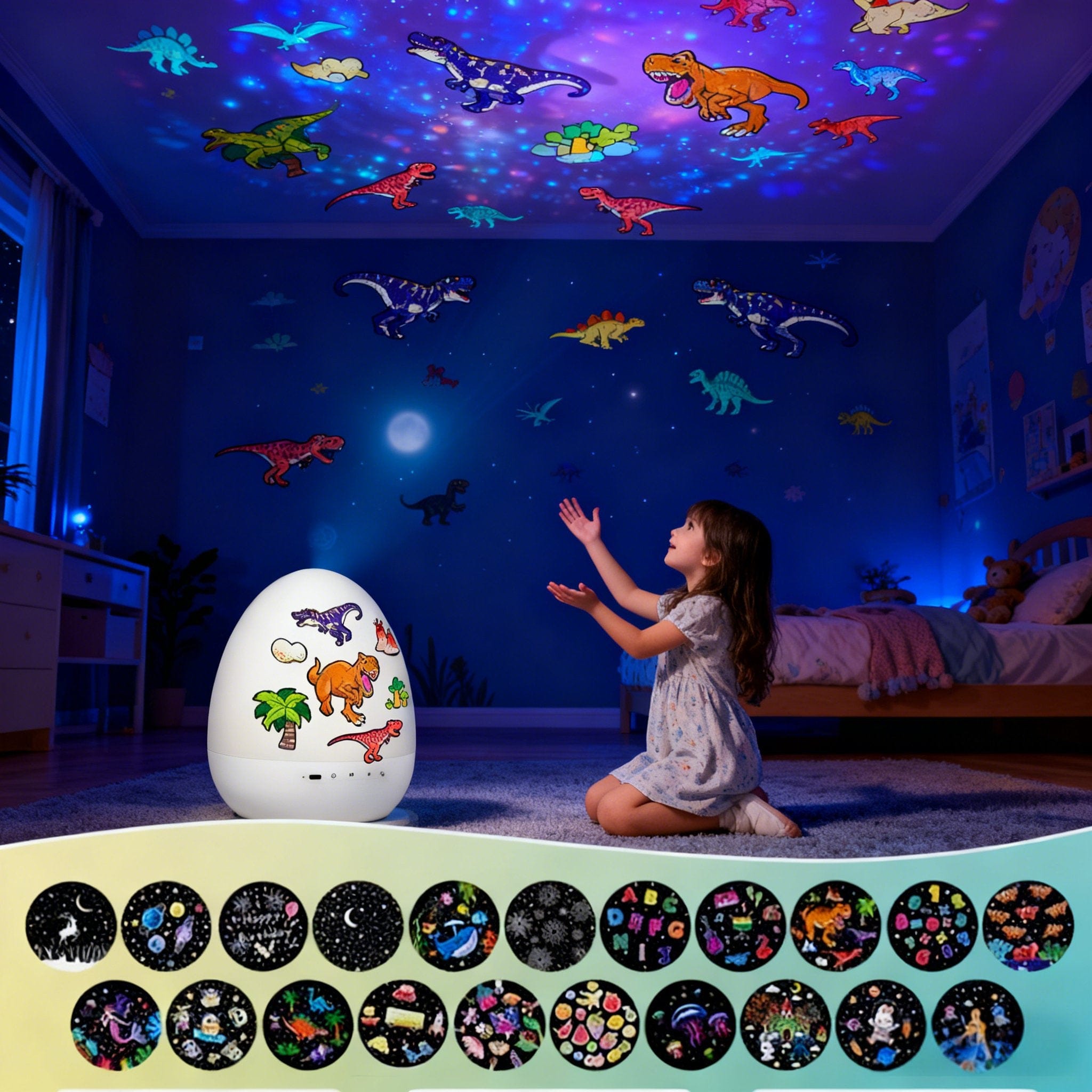 Projector with 6 basic light panels