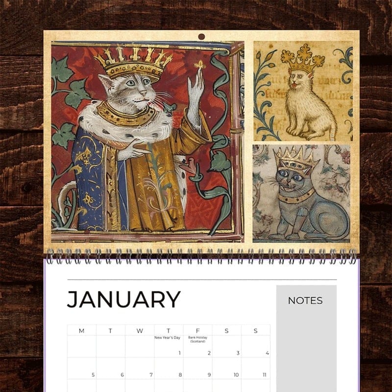 Cilifer®Medieval Cats with Crowns Calendar 2026