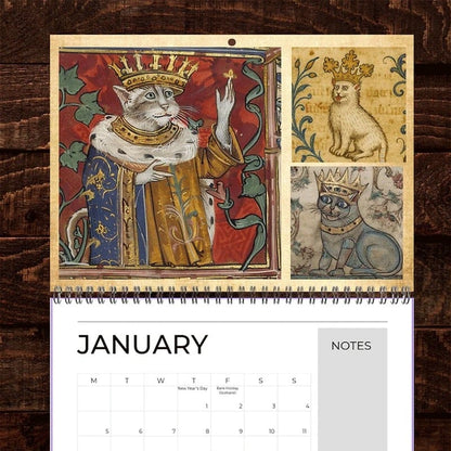 Cilifer®Medieval Cats with Crowns Calendar 2026