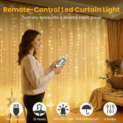 Cilifer®Remote-Control Led Curtain Light-9.8*9.8 FT
