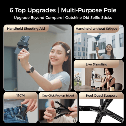 CZTICLE®4-i-1 Multifunktionell 360° Rotations Magnetisk Selfie-pinne