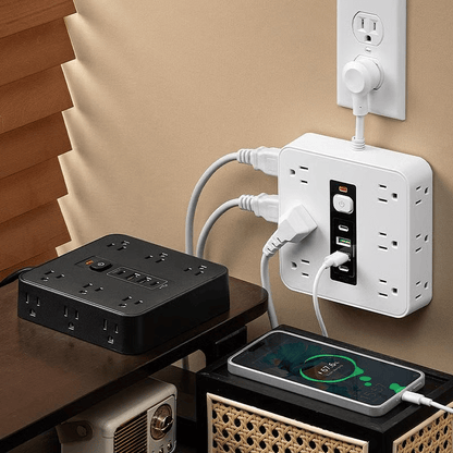 Cilifer®16-in-1 Power Strip with Switch & Surge Protection.ETL Listed Fireproof Power Strip