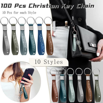 Cilifer®24/36/100Pcs Bible Verse Keychain Christian Trendy Keychain Wristlet