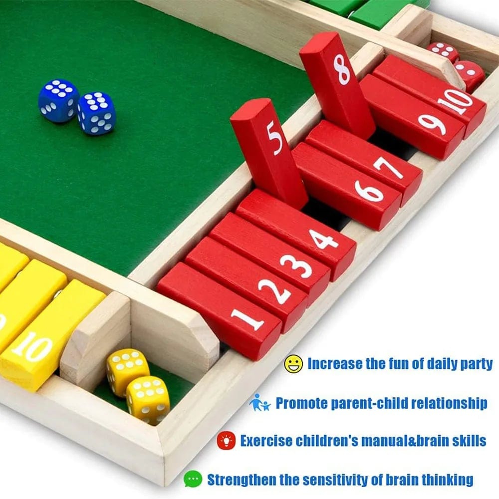 Cilifer®SHUT THE BOX-WOODEN DICE BOARD GAME