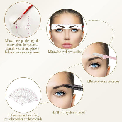 CZTICLE®🔥✨Reusable Eyebrow Stencil Shaper Kit (14-pack)