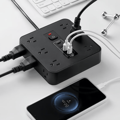 Cilifer®16-in-1 Power Strip with Switch & Surge Protection.ETL Listed Fireproof Power Strip