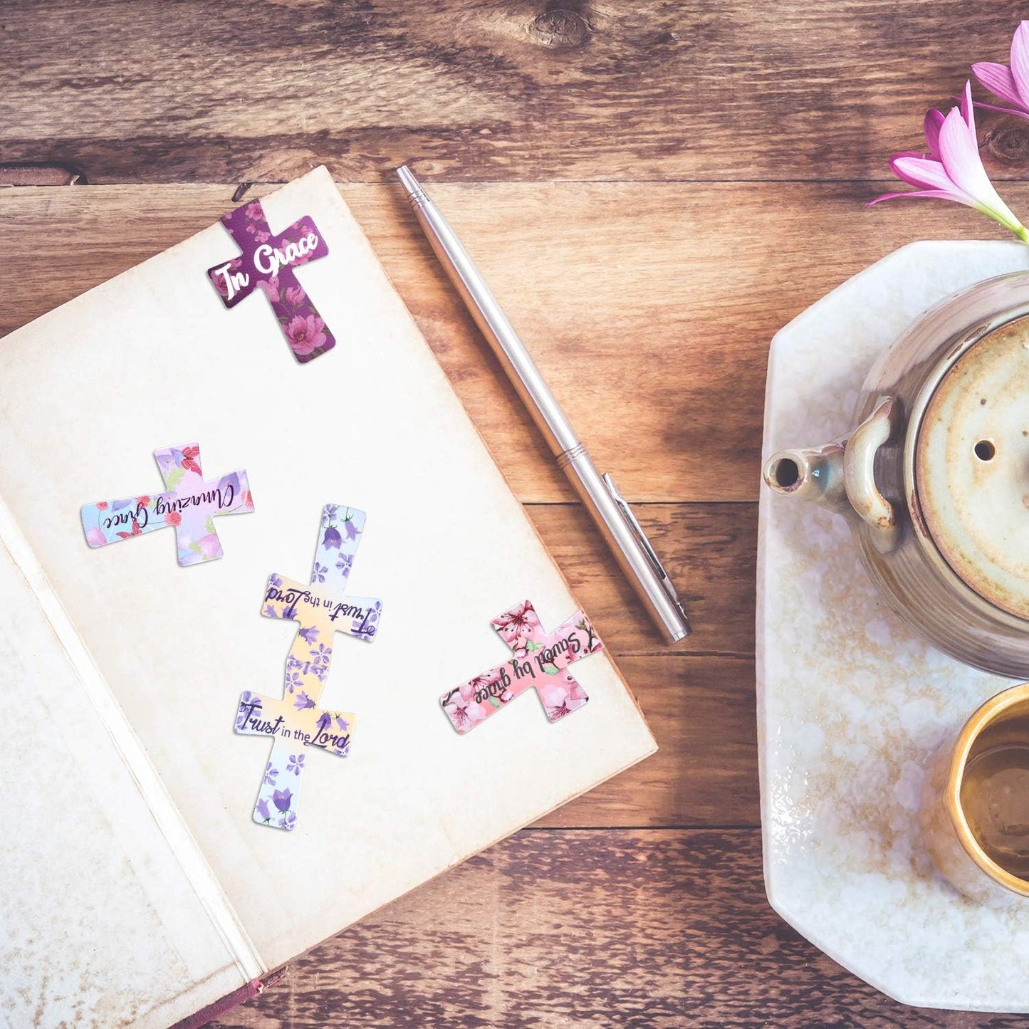 Cilifer®📖16 Pcs Magnetic Cross Bookmarks Gifts for Bible Study. Readers. Teachers. Students🌸✝️