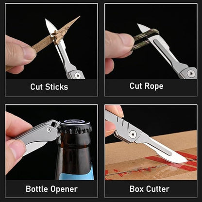 Cilifer®Folding Scalpel Knife with 10pcs Replaceable Blades