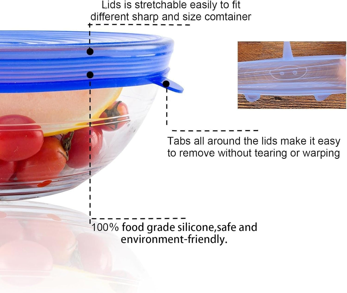 Cilifer®Silicone Cover Stretch Lids Reusable Airtight Food Wrap Covers