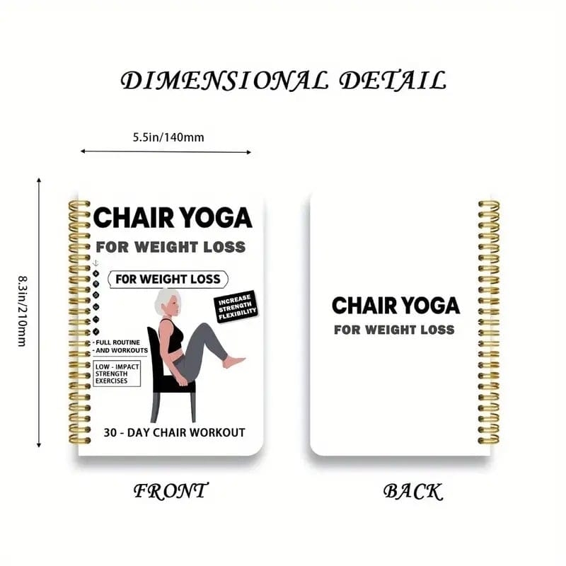 Cilifer®30-Day Chair Yoga Weight Loss Spiral Notebook & Exercise Guide