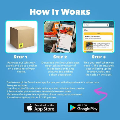 Cilifer®Original Color-Coded Scannable QR Labels (48 Pack)