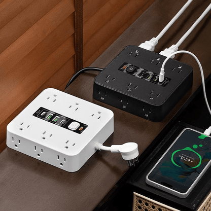 Cilifer®16-in-1 Power Strip with Switch & Surge Protection.ETL Listed Fireproof Power Strip