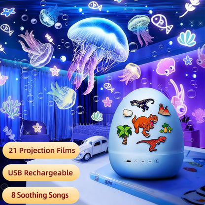 Cilifer®Dinosaur Egg Night Light Projector with Bluetooth Speaker For Kids