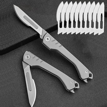 Cilifer®Folding Scalpel Knife with 10pcs Replaceable Blades