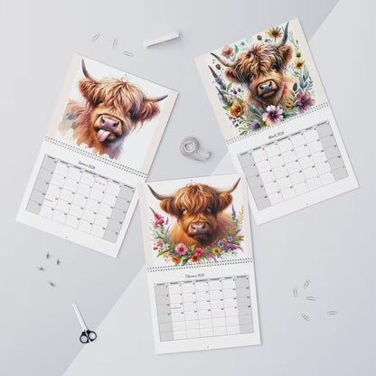 Cilifer®Highland Cow Calendar 2026 – Rustic Farmhouse Wall Art & Monthly Planner