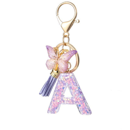 Cilifer®Butterfly Letter Keychain Tassel Design Vibrant Durable Lightweight Gift