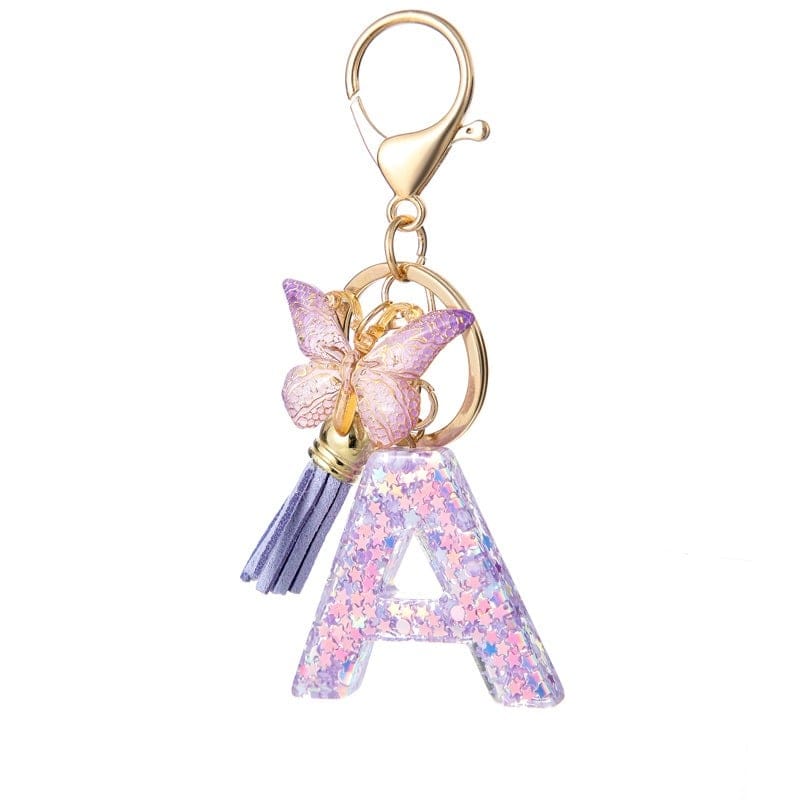 Cilifer®  Butterfly Letter Keychain Tassel Design Vibrant Durable Lightweight Gift