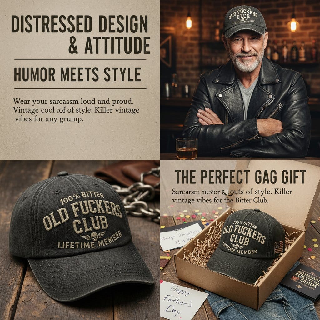 Cilifer® Vintage Cotton Baseball Cap🧢Bold Embroidery & American Flag Patch 😎Representing a distinctive and rebellious style & Ideal Gift🎁