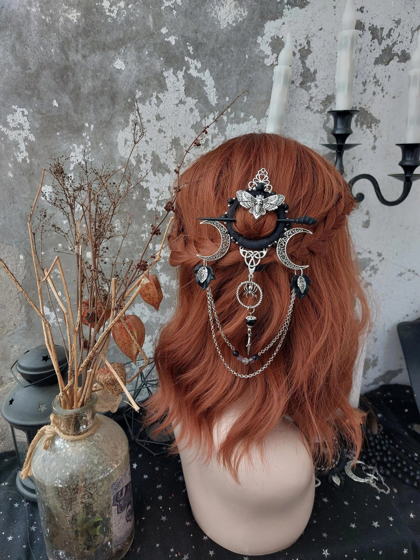 CZTICLE®🔥LAST DAY 50% OFF🧙‍♀️Handmade Goddess of the Night Witchy Hair Pin