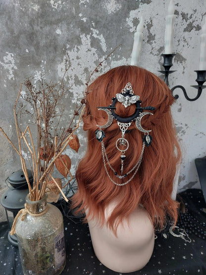 CZTICLE®🔥LAST DAY 50% OFF🧙‍♀️Handmade Goddess of the Night Witchy Hair Pin