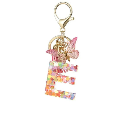 Cilifer®Butterfly Letter Keychain Tassel Design Vibrant Durable Lightweight Gift