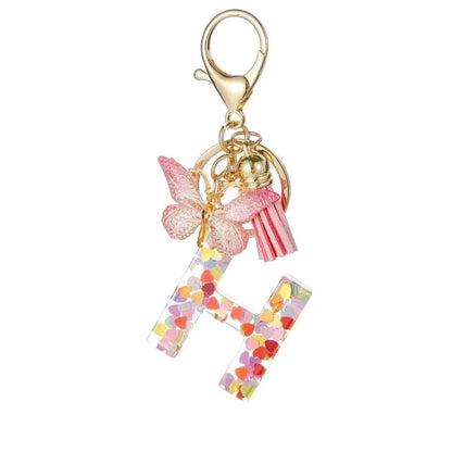 Cilifer®  Butterfly Letter Keychain Tassel Design Vibrant Durable Lightweight Gift