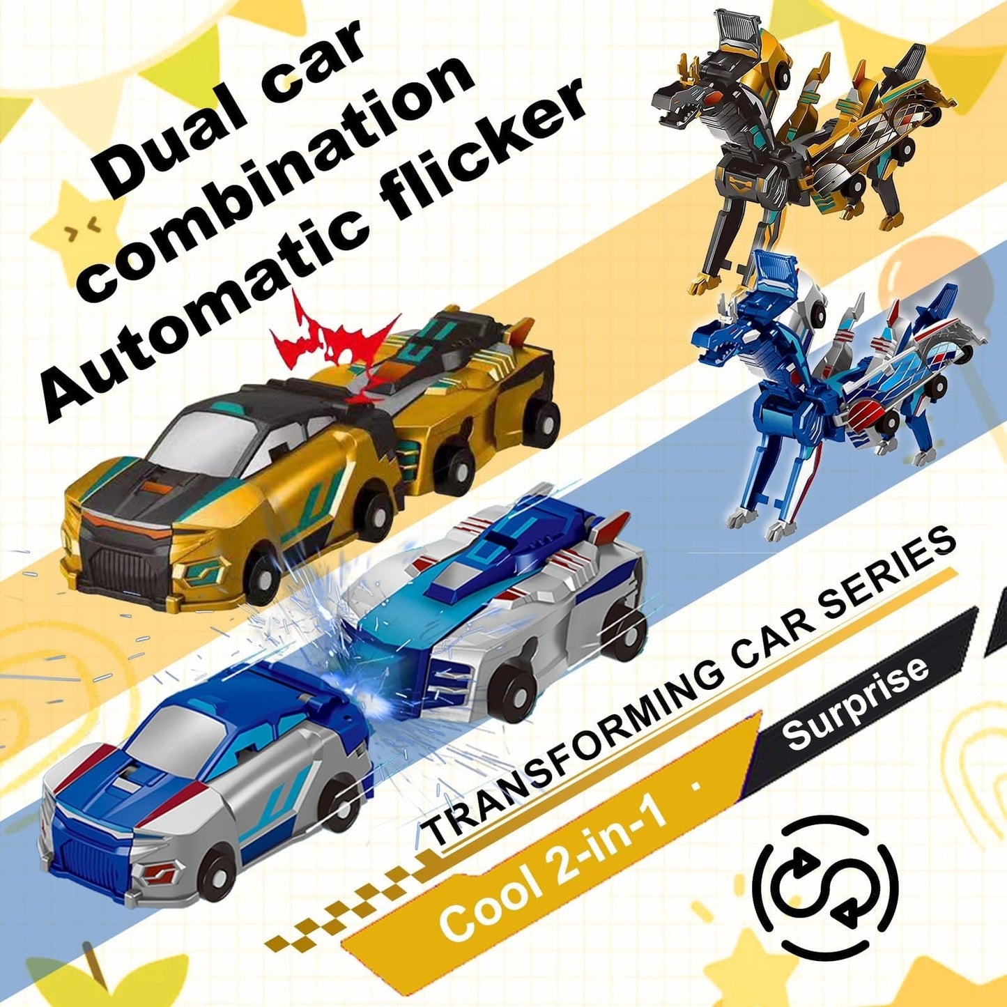 Cilifer® Collision Transforming Dinosaur Car Toy