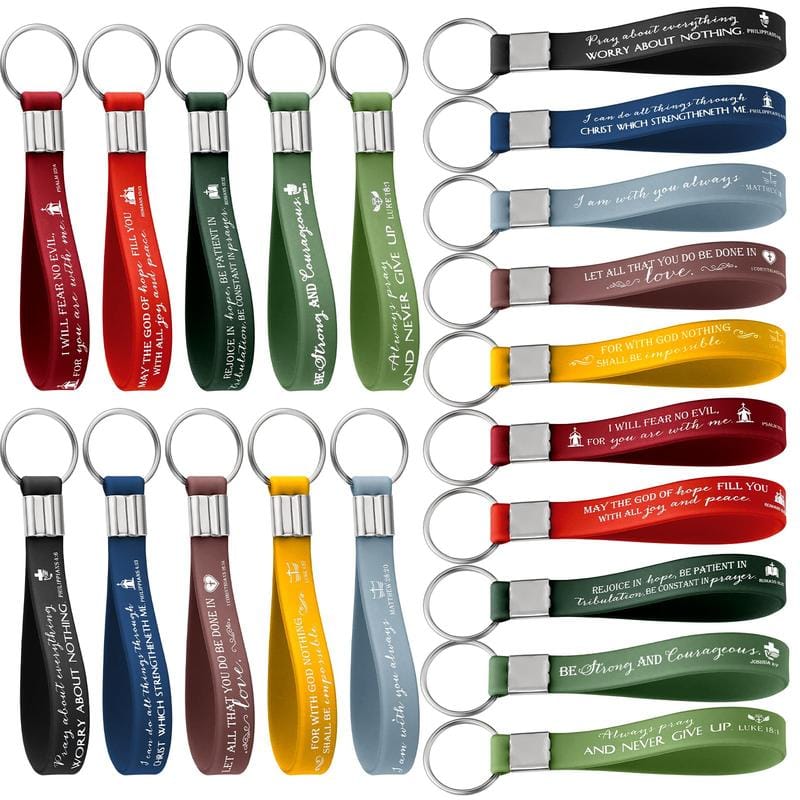 Cilifer®24/36/100Pcs Bible Verse Keychain Christian Trendy Keychain Wristlet