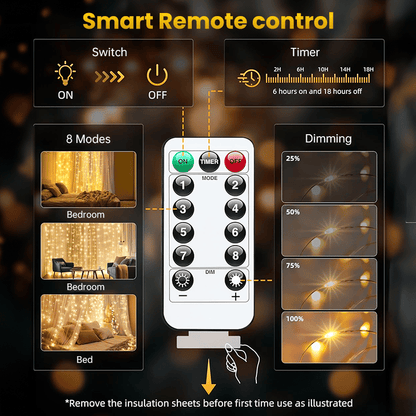 Cilifer®Remote-Control Led Curtain Light-9.8*9.8 FT