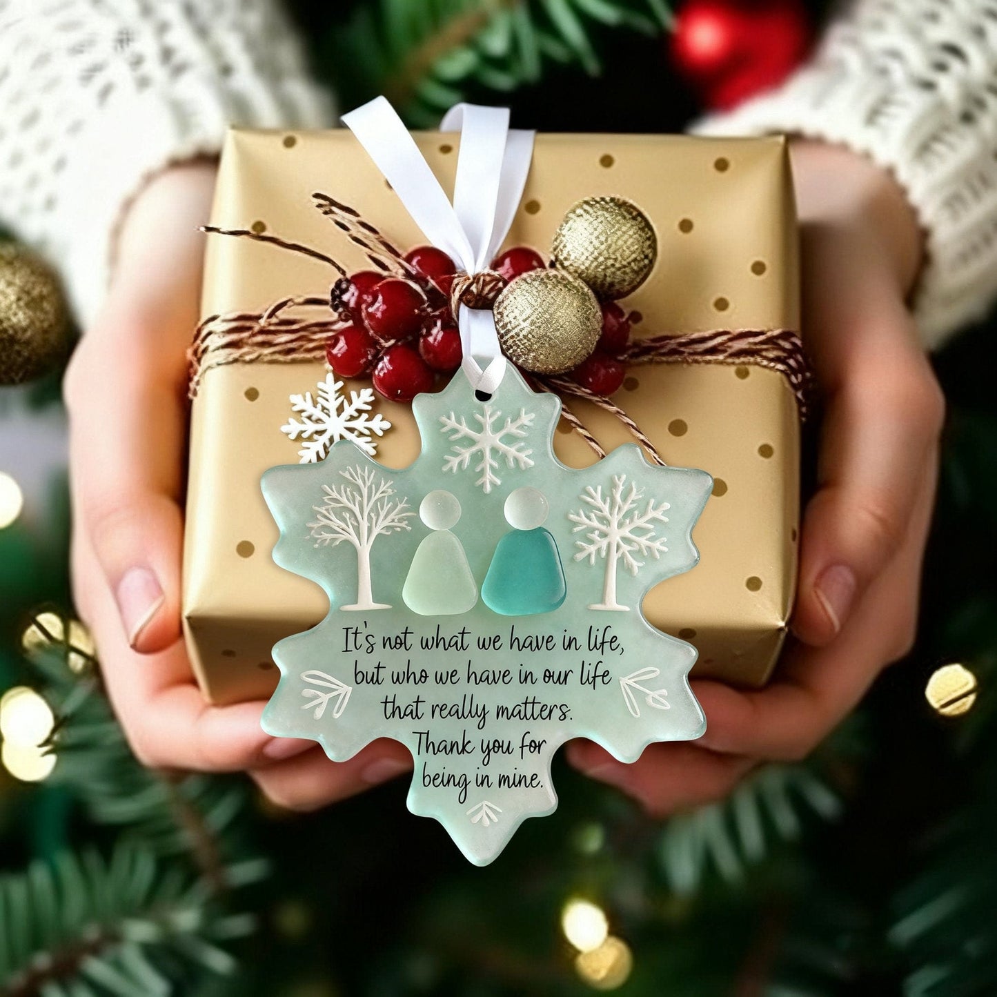 Cilifer®Snowflake-Shaped Sea Glass Friendship Decor Shaped by Nature & Crafted by Hand!