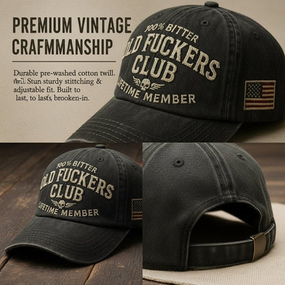 Cilifer® Vintage Cotton Baseball Cap🧢Bold Embroidery & American Flag Patch 😎Representing a distinctive and rebellious style & Ideal Gift🎁