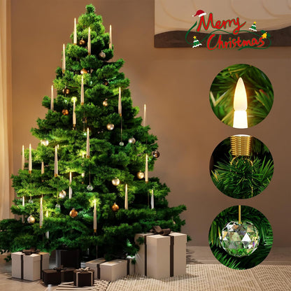 CZTICLE®🎄Christmas Tree Led Candles with Clear Crystal Ball Hook
