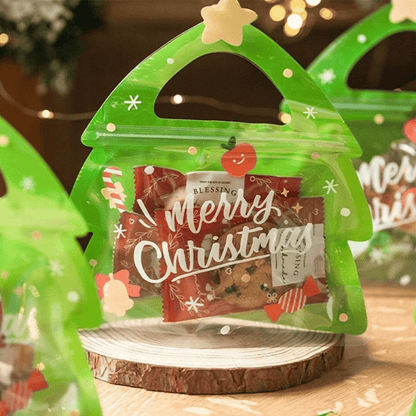 Cilifer®Christmas Treat Bags. Kids Xmas Sealable Bags With Handle 10 PCS